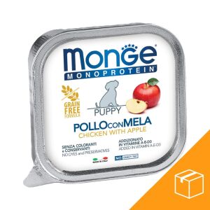 Monge Monoprotein Fruits Pate Puppy Alutálcás Kutyaeledel (Csirke és Alma) - 24x150 g 141465071 - Állattartás