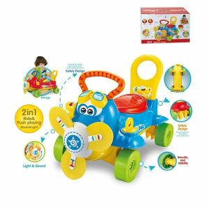 Antemergator 2 in 1 pentru copii Slipping Airplane Bleu 141472060 - Premergatoare