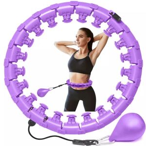 Cerc Hula Hoop cu greutate și funcție de masaj, violet 141472452 - Modelare corporală