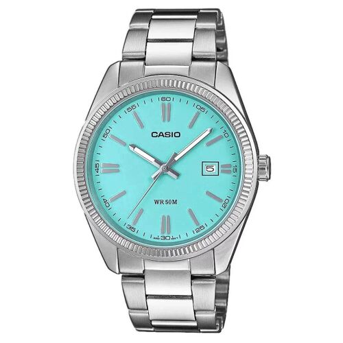 Casio MTP-1302PD-2A2 férfi karóra, türkiz számlap, acél szíj, WR50 141576460 - Férfiaknak