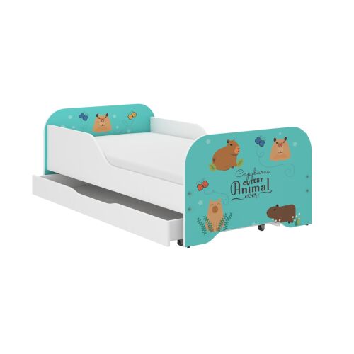 MIKI 140x70cm gyerekágy kapibara mintával és ajándék matraccal