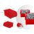 Humberg Tool Wall accessories: red storage bins with dimensions