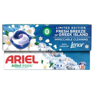 Ariel Allin1 Pods Greek Island laundry detergent capsules, 30 count, with Lenor fragrance, for clean and fresh laundry - Detergent capsule & tablet