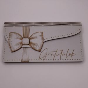 Elegáns, boríték formájú, masnis pénzátadó doboz - gravírozott 141539295 - Ajándékötlet esküvőre