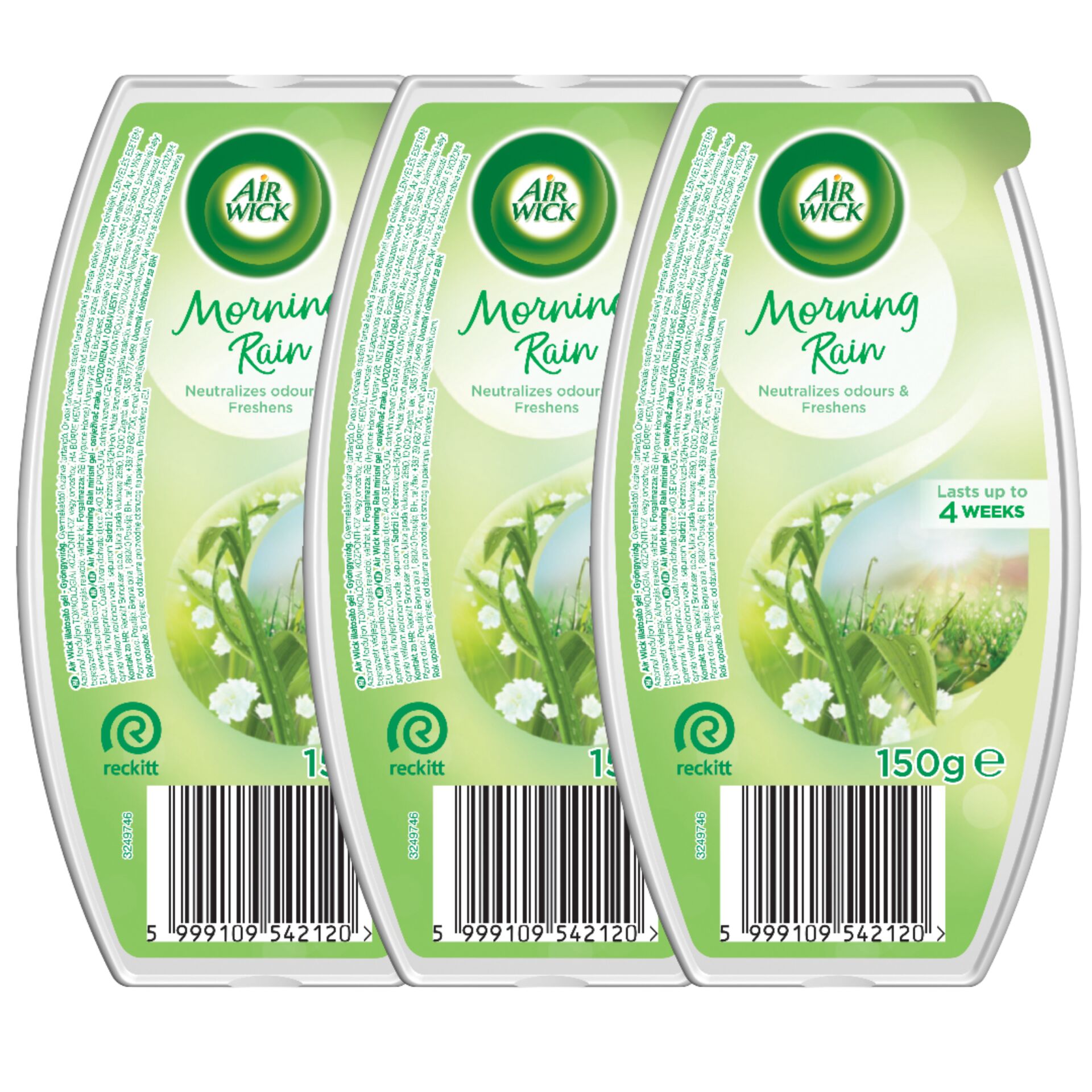E-shop Air Wick Morning Rain Lily of the Valley Parfumovací gél 3x150g