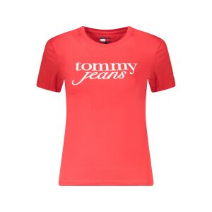 TOMMY HILFIGER DAMSKA KOSZULKA Z KRÓTKIM RĘKAWEM CZERWONA 141553932 - Tommy Hilfiger