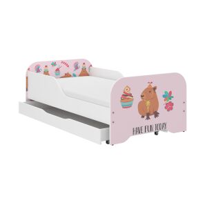 MIKI 140x70 cm gyerekágy kapibara mintával és ágyneműtartóval - Ifjúsági ágy