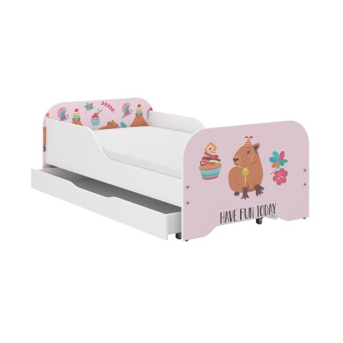 MIKI 140x70 cm-es gyerekágy kapibara mintával, matraccal