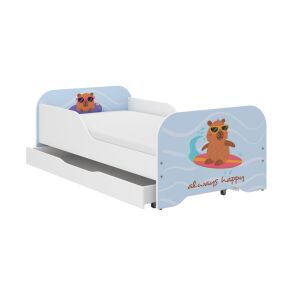 MIKI 140x70cm gyerekágy matraccal és ágyneműtartóval - kapibara szörf design - Ifjúsági ágy