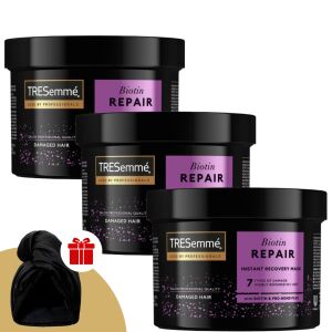 TRESemmé Biotin + Repair 7 Maska do włosów 3x440ml z turbanem gratis - Opakowanie do włosów