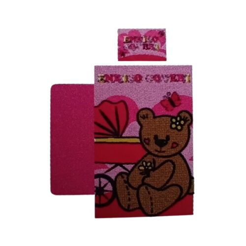 Enrico Coveri gyermek ágynemű szett – Macis, rózsaszín (kiságy / ovis méret)