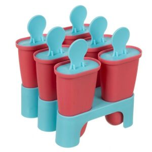 Hosszúkás szilikon fagylaltforma műanyag pálcikákkal, 6 db-os SZETT