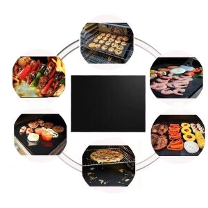 Teflon szőnyeg bbq tepsi grillhez sütőhöz, újrafelhasználható x8