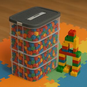 Kruzzel 25757 3-poziomowy pojemnik typu cube 141595961 - Pudełko i torba do przechowywania zabawek