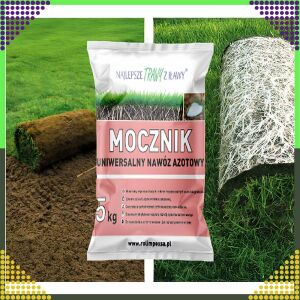 Mocznik 5kg Nawóz azotowy do trawy z przykładami trawnika - Nawóz