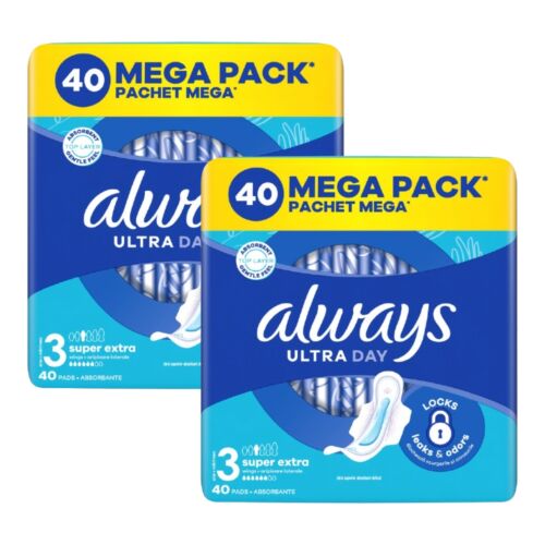Always Ultra Super Extra egészségügyi betét, 2 csomag 40 darabos mega kiszerelés