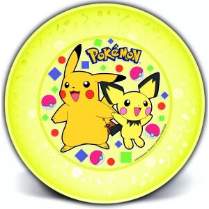Žuti plastični tanjur Pokemon s Pikachuom i Pichuom - Dječji set za jelo