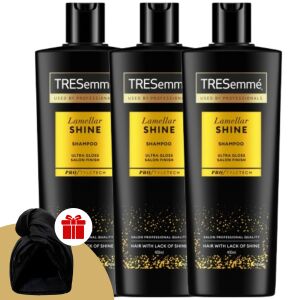 TRESemmé Lamellar Shine Shampoo 3x400ml with free hair turban - TRESemmé