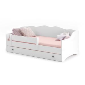 Łożko dziecięce EMMA z szufladą i barierką 180x80 szary 141599314 - Meble