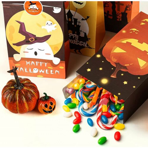 Sada 12 halloweenskych tašiek Kesote, papierové, viacfarebné, 22 x 12 x 8 cm 141599599