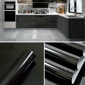 Decoroom Selbstklebende Tapete, Vinyl, Schwarz, 40 x 300 cm 141599701 - Tapete