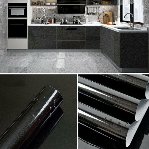 Decoroom Selbstklebende Tapete, Vinyl, Schwarz, 40 x 300 cm 141599701