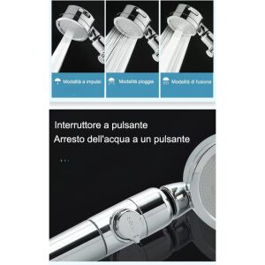 Cap de dus rotund XIBALOM, 3 moduri, ABS, crom, 27 x 4,4 cm 141599668 - Cap de duș