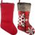 4er Set Wuudi Weihnachtsstrümpfe, Baumwolle, rot/grau, 47,5 x 22 cm 141599674