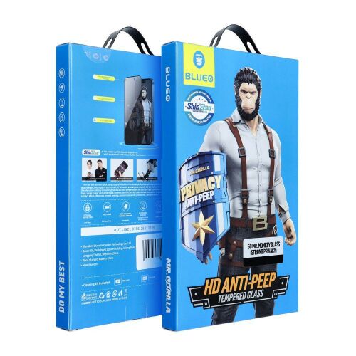 Apple iPhone 17 5D Mr. Monkey Glass edzett üveg - fekete (Strong Privacy)