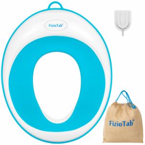 FizioTab fehér és kék WC-szűkítő tárolótáskával és akasztóval - WC szűkítő