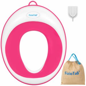 FizioTab fehér és rózsaszín WC szűkítő tárolótáskával és akasztóval - WC szűkítő