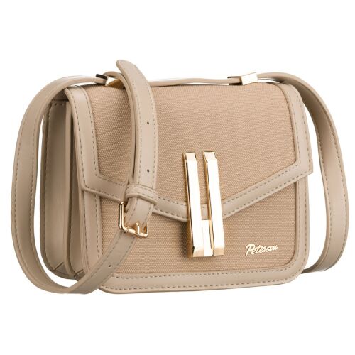 Női műanyag borítéktáska bézs színben, mágneses csíptetővel zárható - Peterson 141624704