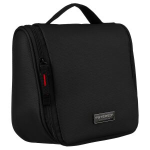 Fekete szintetikus utazó neszesszer akasztóval, cipzárral - Peterson 141632646 - Peterson