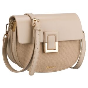 Bézs női patkó alakú mágneses klipszel zárható oldaltáska - Peterson 141637132 - Peterson