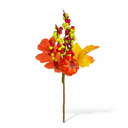 BEWELLO Őszi dekorációs asztaldísz - tök, bogyó, falevél - 24 cm - 2 db / csomag