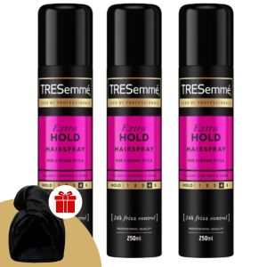 TRESemmé Extra Starker Halt Haarspray 3x250ml mit gratis Haarturban - Haarstyling