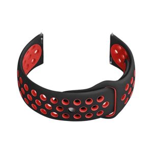 Pasek gumowy do smartwatch U11 - czarny/czerwony - 20mm 141657500 - Pasek do inteligentnego zegarka