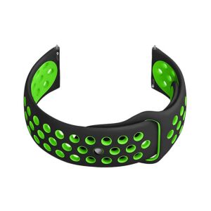 Pasek gumowy do smartwatch U11 - czarny/zielony - 20mm 141657502 - Pasek do inteligentnego zegarka