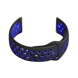 Pasek gumowy do smartwatch U11 - czarny/granat - 20mm 141657506 - Pasek do inteligentnego zegarka