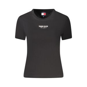 TOMMY HILFIGER DAMSKI T-SHIRT Z KRÓTKIM RĘKAWEM W KOLORZE CZARNYM 141662055 - Tommy Hilfiger
