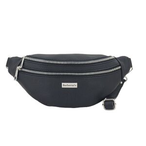 Funkcjonalna skórzana saszetka nerka - Czarna 141678745 - Saszetka