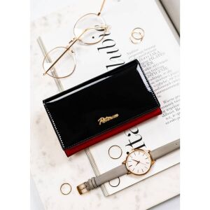 Fekete-piros, vízszintes női pénztárca RFID rendszerrel - Peterson 141688350 - Peterson