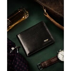 Skórzany, średni portfel męski bez zapięcia - Peterson 141691341 - Peterson