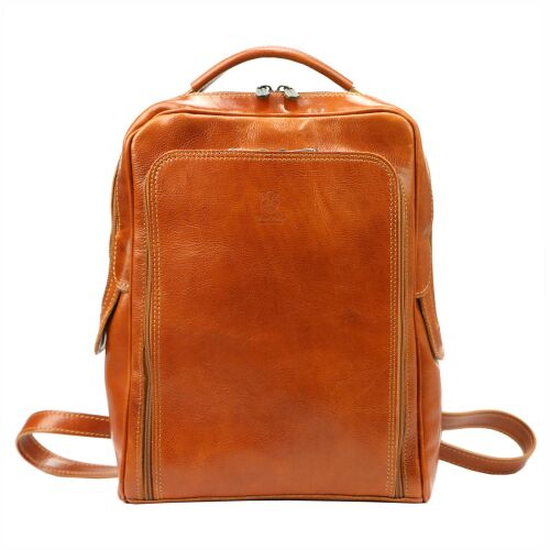 Duży Miejski pojemny plecak z prawdziwej skóry z kieszeniami Florence 141693378