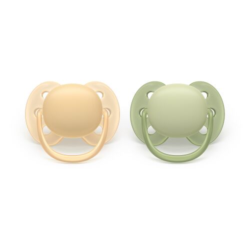 Két Philips AVENT Ultra Soft cumi semleges bézs és zöld színekben