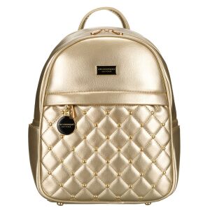 Arany színű, steppelt, fényes női hátizsák ökológiai bőrből, kicsi, Peterson 141698813 - Bőrönd &Táska