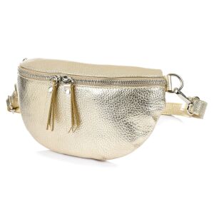 Złota Damska Skórzana Włoska Saszetka Nerka na pasek B68 141699689 - Saszetka