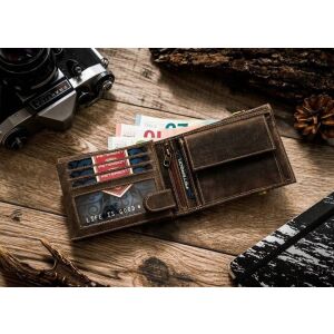 Ajándékkészlet: férfi bőr pénztárca és eau de toilette — Peterson