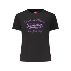 TOMMY HILFIGER DAMSKI T-SHIRT Z KRÓTKIM RĘKAWEM W KOLORZE CZARNYM 143606424 - Tommy Hilfiger