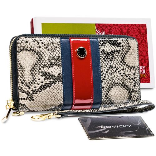 Skórzany damski portfel Peterson PTN ST-781 SNAKE